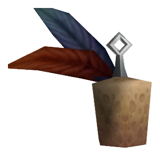 A feathered fishing bobber